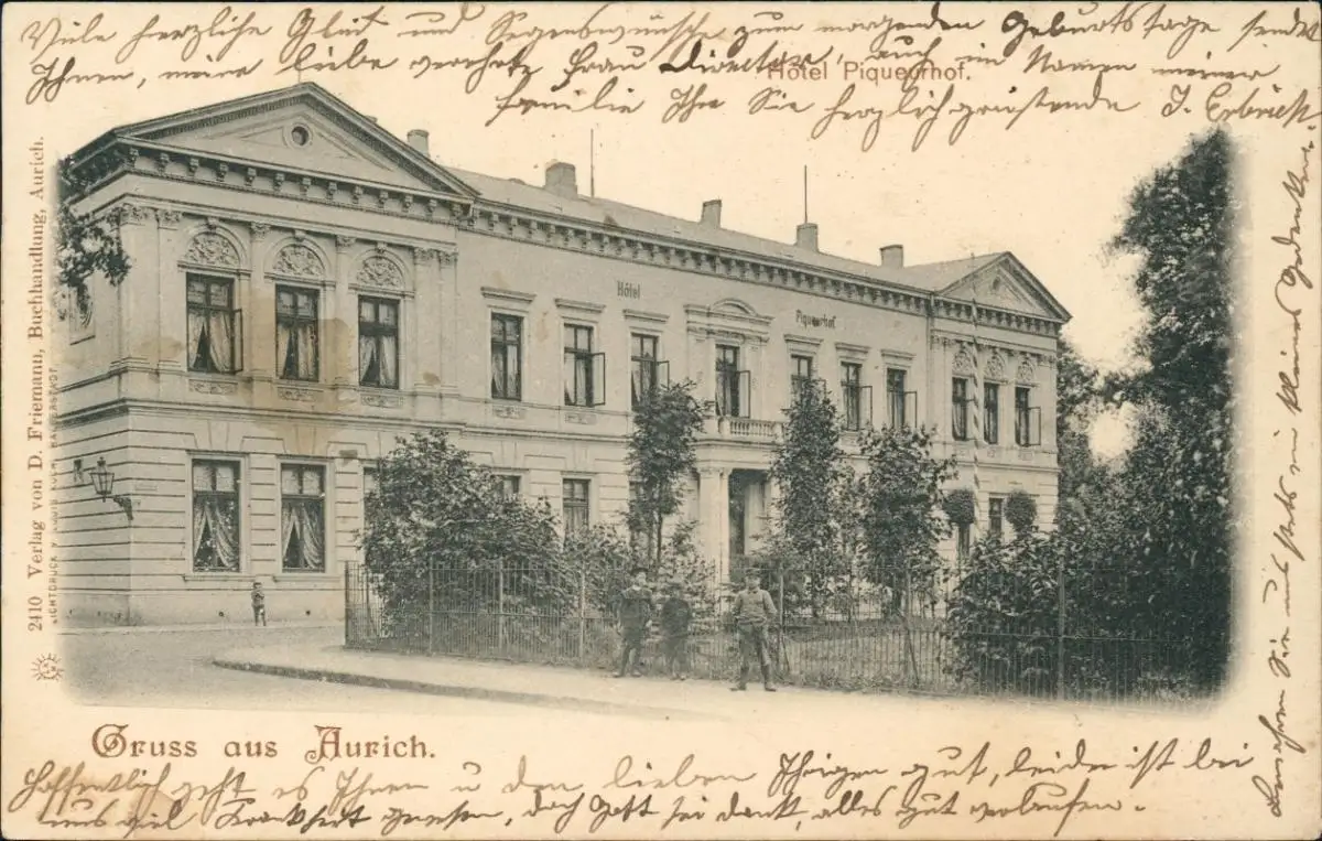 Ansichtskarte-Aurich-Leer-Ostfriesland-Hotel-Piqueurhof-1899